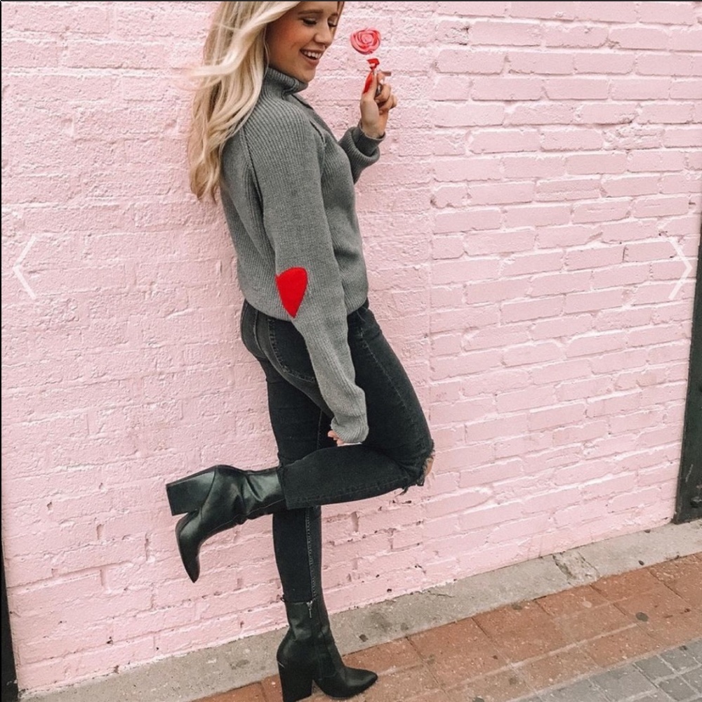 Chicwish heart and soul patch sweater.